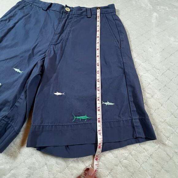 Mens Shorts Vinyard Vines Size 28 Chino Embroidery Sharks Blue Yellow - Picture 3 of 6